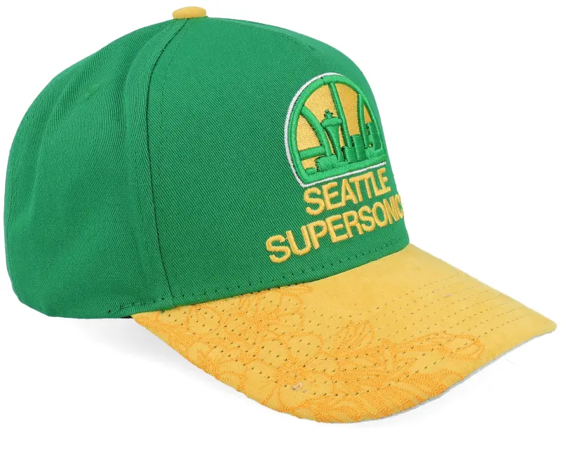 Mitchell & Ness Seattle Supersonics May Flowers Pro Green/Yellow A-frame Adjustable online