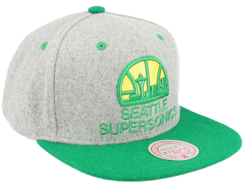 Mitchell & Ness Seattle Supersonics Melton Patch Grey/Green Snapback online