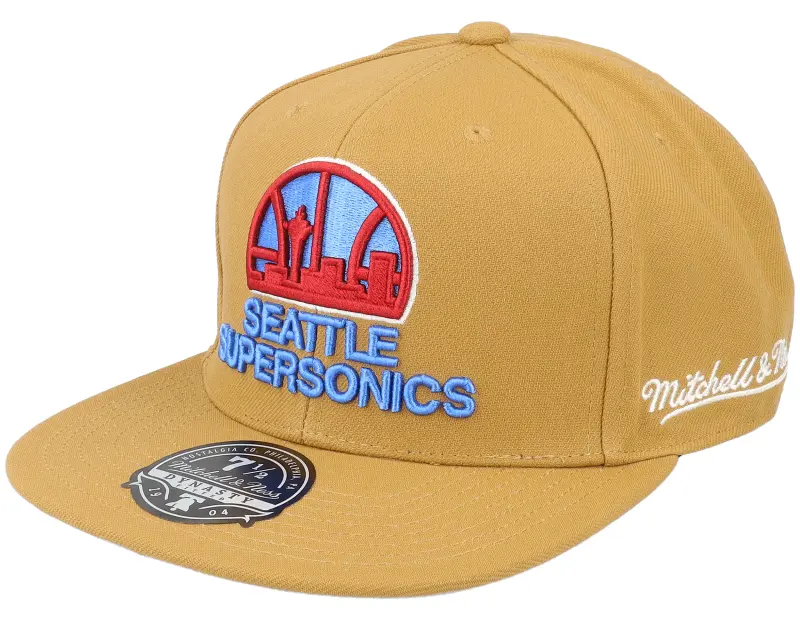 Mitchell & Ness Seattle Supersonics Sand And Sky Tan Fitted online