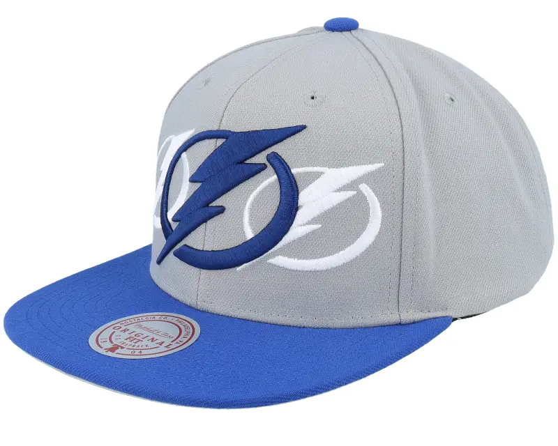 Mitchell & Ness Tampa Bay Lightning Triple Up Grey/Blue Snapback online