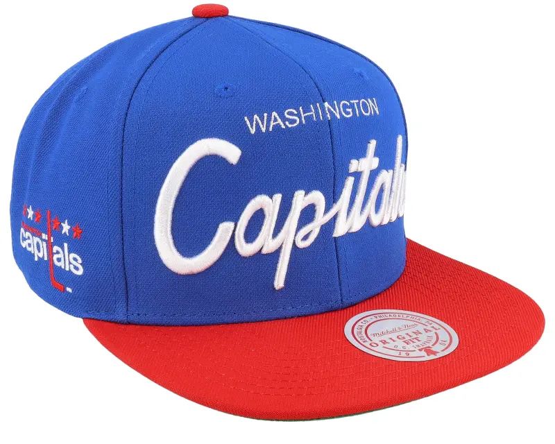 Mitchell & Ness Washington Capitals Vintage Script Blue/Red Snapback online