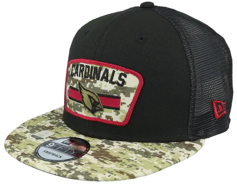 New Era Arizona Cardinals NFL21 Salute To Service 9FIFTY Black/Camo Trucker online
