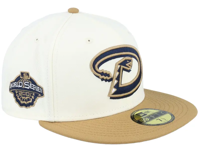 New Era Arizona Diamondbacks Buttery Biscuits 59FIFTY 2001 World Series White/Toffee Fitted online