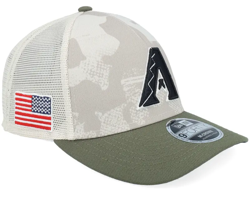 New Era Arizona Diamondbacks MLB Armed Forces Day 9FORTY Mc Stone/Olive A-frame Trucker online