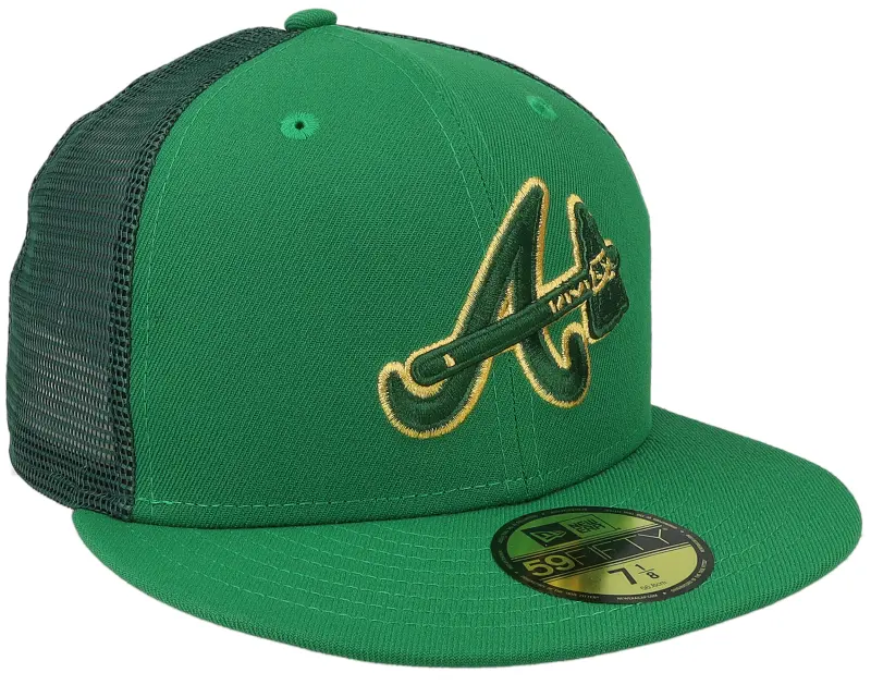 New Era Atlanta Braves 59FIFTY MLB St Patricks Day 23 Green Mesh Fitted online