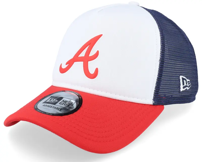 New Era Atlanta Braves MLB Logo White/Scarlet/Navy A-Frame Trucker online
