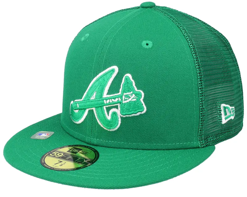 New Era Atlanta Braves MLB St Pats 59FIFTY Green Mesh Fitted online