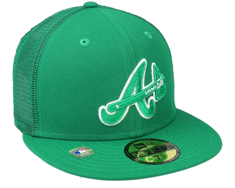 New Era Atlanta Braves MLB St Pats 59FIFTY Green Mesh Fitted online