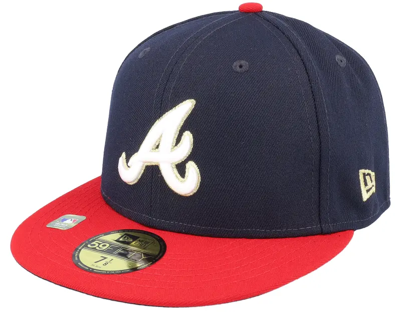 New Era Atlanta Braves MLB22 Gold 59FIFTY Navy/Red Fitted online