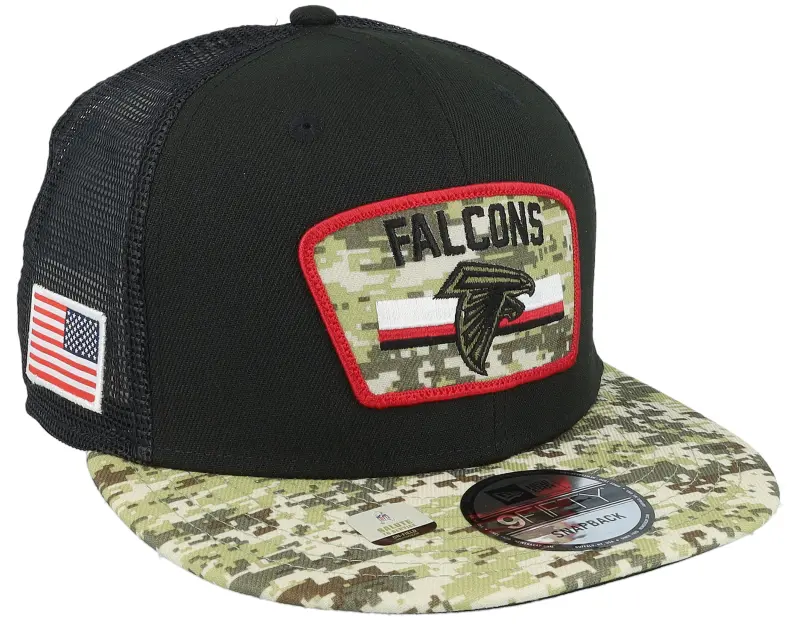 New Era Atlanta Falcons NFL21 Salute To Service 9FIFTY Black/Camo Trucker online
