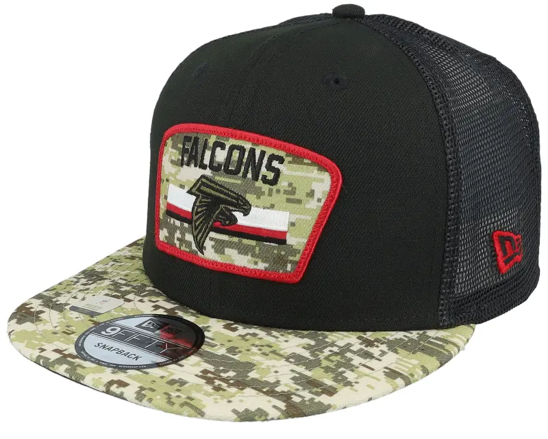 New Era Atlanta Falcons NFL21 Salute To Service 9FIFTY Black/Camo Trucker online