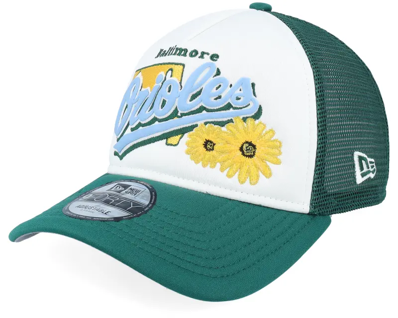 New Era Baltimore Orioles State Flower White/Green A-Frame Trucker online