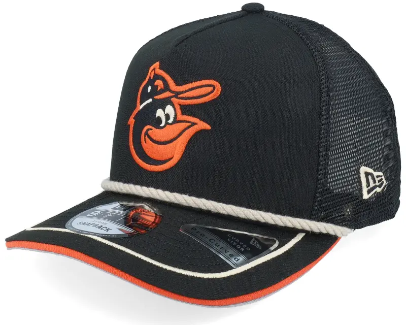 New Era Baltimore Orioles Vintage Team Rope 9FIFTY Black A-frame Trucker online