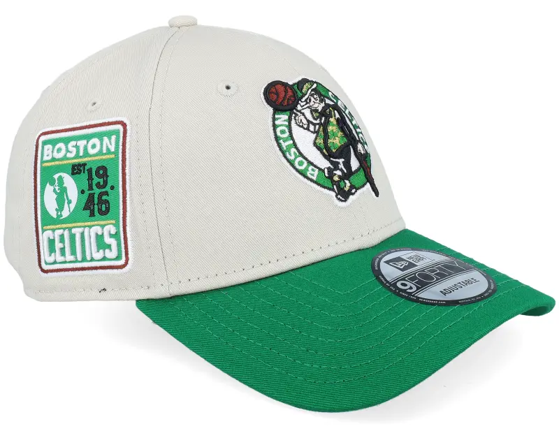 New Era Boston Celtics Contrast Patch 9FORTY Stone/Green Dad Cap online