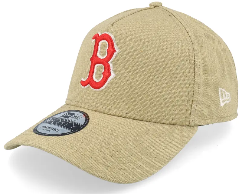 New Era Boston Red Sox Canvas Logo Essentials Khaki A-frame Adjustable online