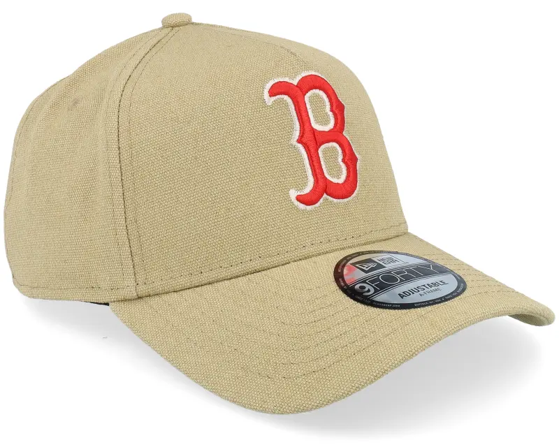 New Era Boston Red Sox Canvas Logo Essentials Khaki A-frame Adjustable online