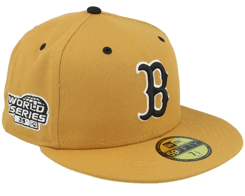 New Era Boston Red Sox Lemon Cheesecake 59FIFTY 2004 World Series Panama Tan/Black/Yellow Fitted online