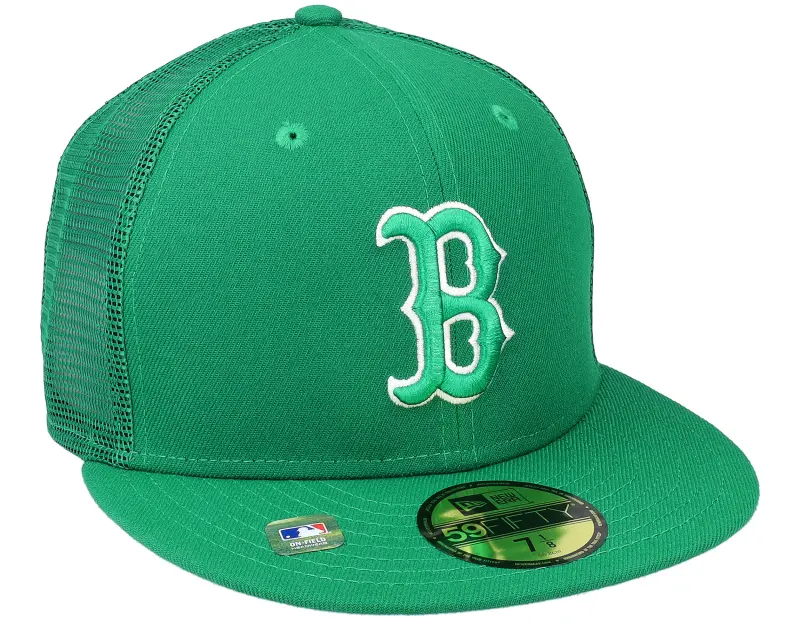 New Era Boston Red Sox MLB St Pats 59FIFTY Green Mesh Fitted online