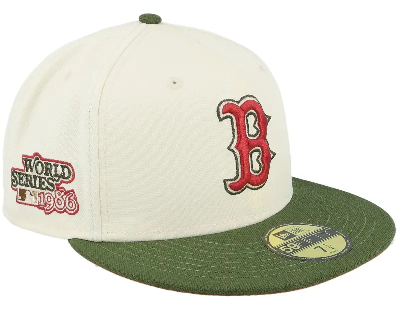 New Era Boston Red Sox Tropical Olive 59FIFTY World Series 86 Chrome/Olive Fitted online