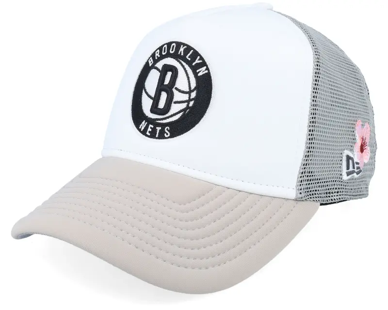 New Era Brooklyn Nets NBA Flower White/Grey/Dark Sand A-Frame Trucker online