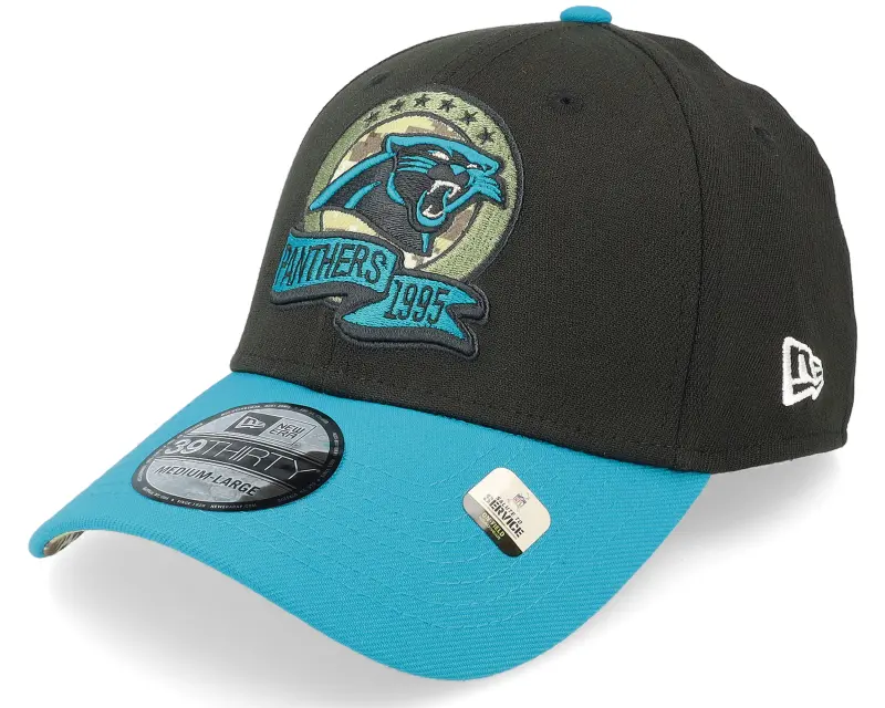 New Era Carolina Panthers M 39THIRTY NFL Salute To Service 22 Black/Teal Flexfit online