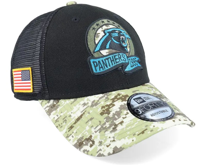 New Era Carolina Panthers M 9FORTY NFL Salute To Service 22 Black/Camo Trucker online