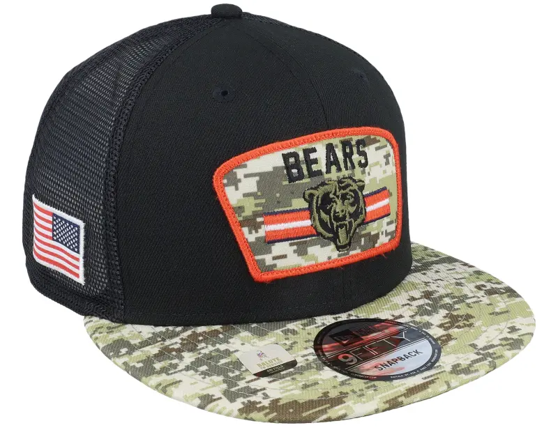 New Era Chicago Bears NFL21 Salute To Service 9FIFTY Black/Camo Trucker online