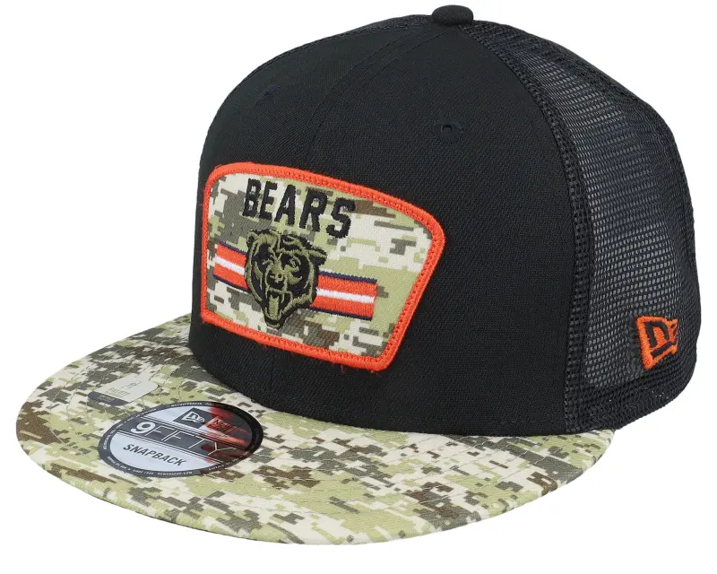 New Era Chicago Bears NFL21 Salute To Service 9FIFTY Black/Camo Trucker online