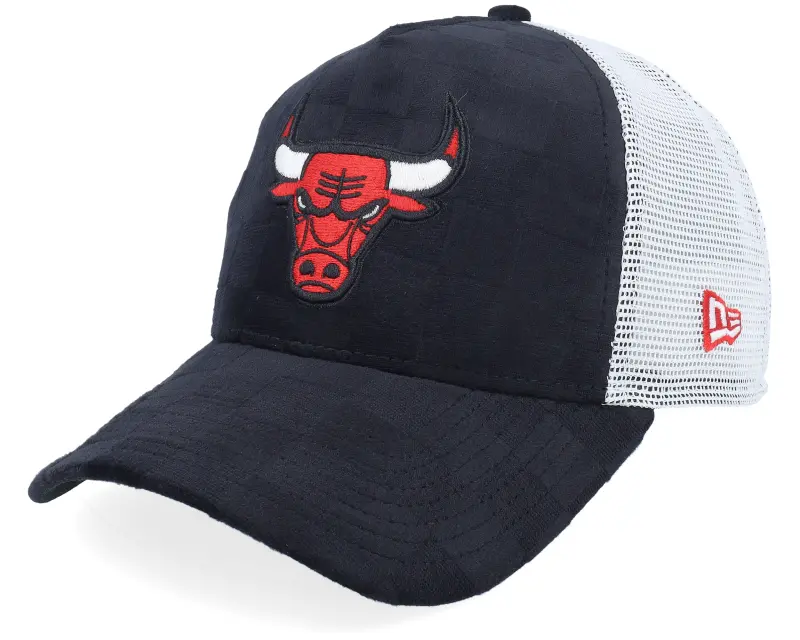 New Era Chicago Bulls Tonal Check Black/White A-frame Trucker online
