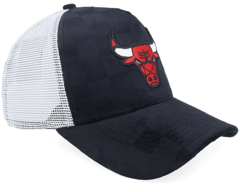 New Era Chicago Bulls Tonal Check Black/White A-frame Trucker online