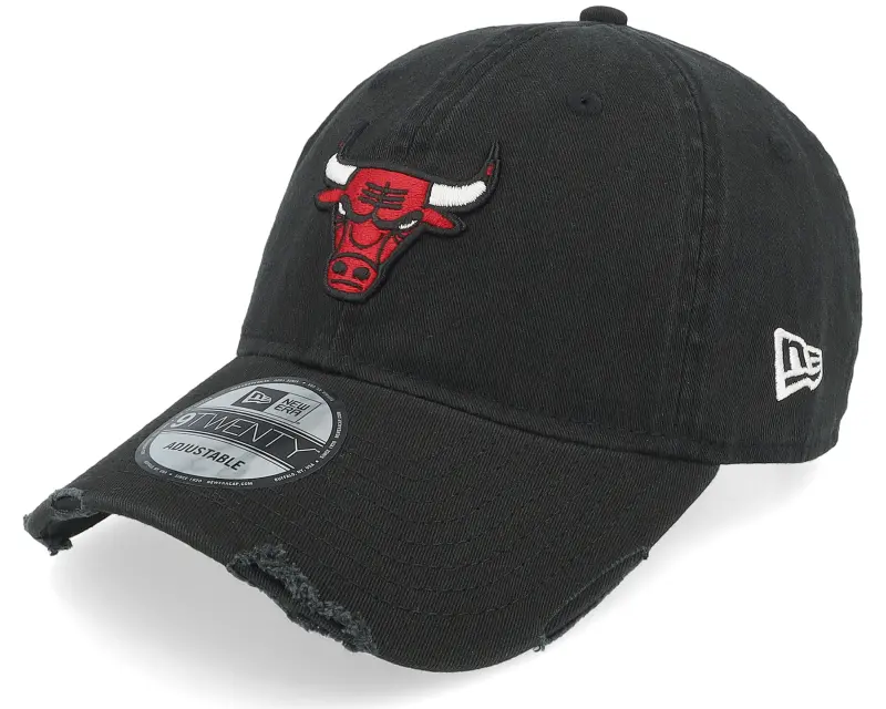 New Era Chicago Bulls Wash Distress 9TWENTY Black Dad Cap online