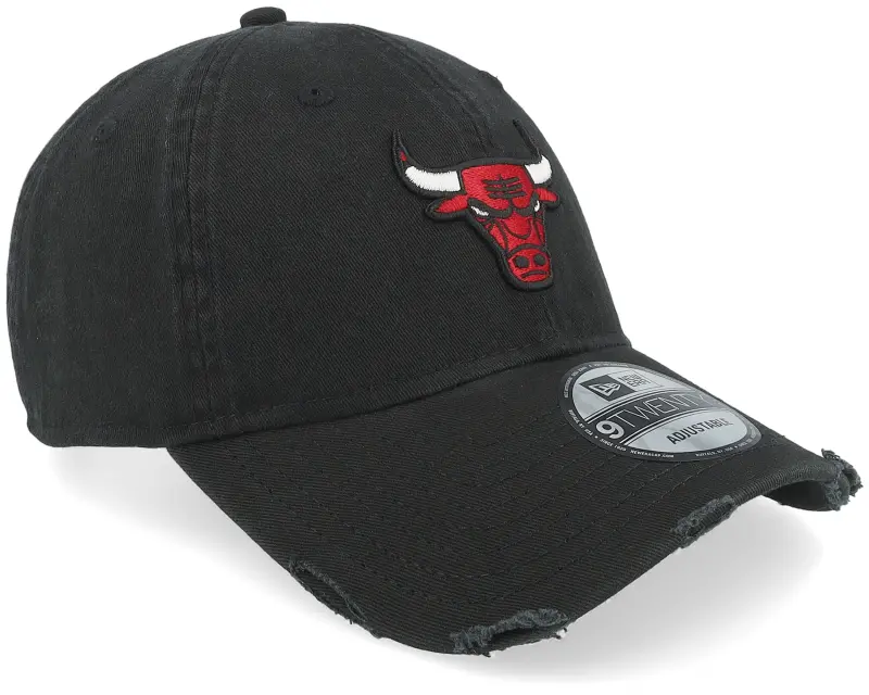 New Era Chicago Bulls Wash Distress 9TWENTY Black Dad Cap online