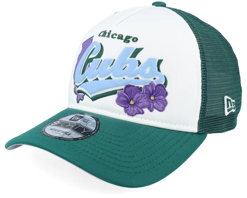 New Era Chicago Cubs State Flower White/Green A-Frame Trucker online