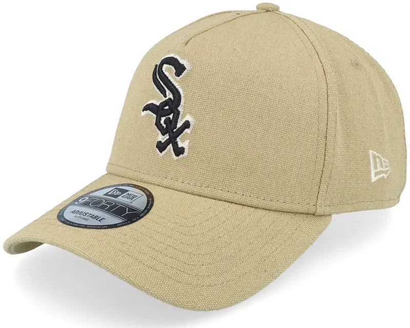 New Era Chicago White Sox Canvas Logo Essentials Khaki A-frame Adjustable online