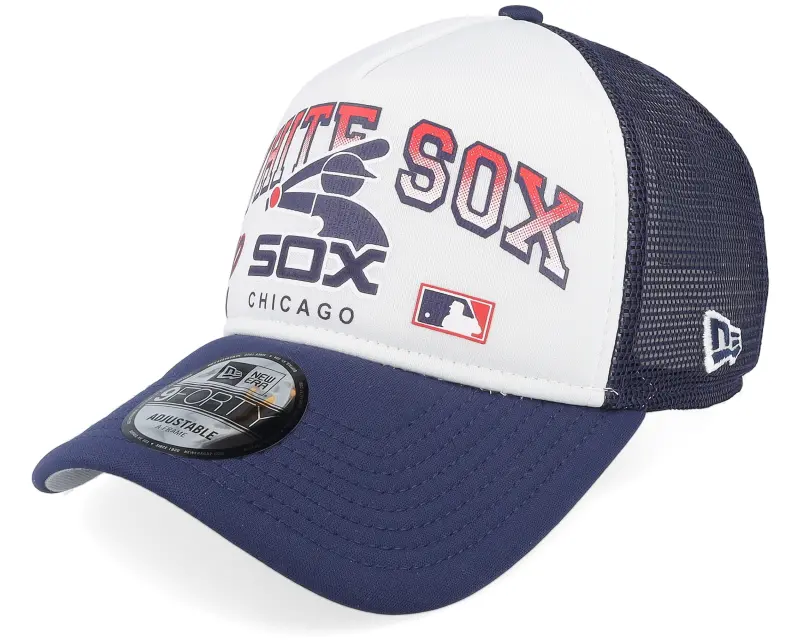 New Era Chicago White Sox Retro Wordmark White/Navy A-frame Trucker online