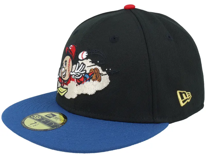 New Era Cincinnati Reds Squad Up 59FIFTY 25th And 10th Mascot Black/Blue Fitted online