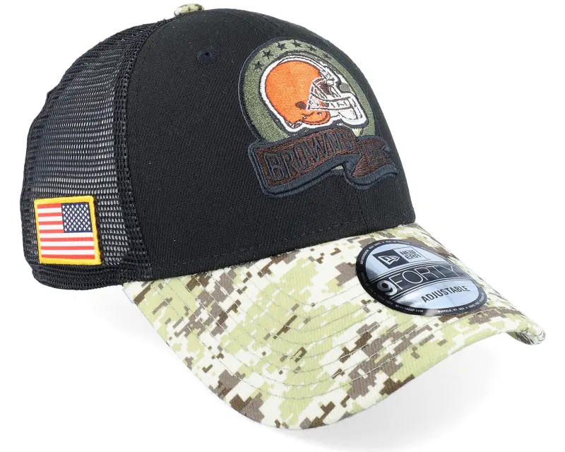 New Era Cleveland Browns M 9FORTY NFL Salute To Service 22 Black/Camo Trucker online
