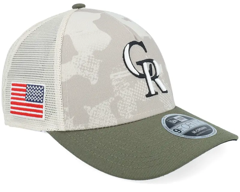 New Era Colorado Rockies MLB Armed Forces Day 9FORTY Mc Stone/Olive A-frame Trucker online