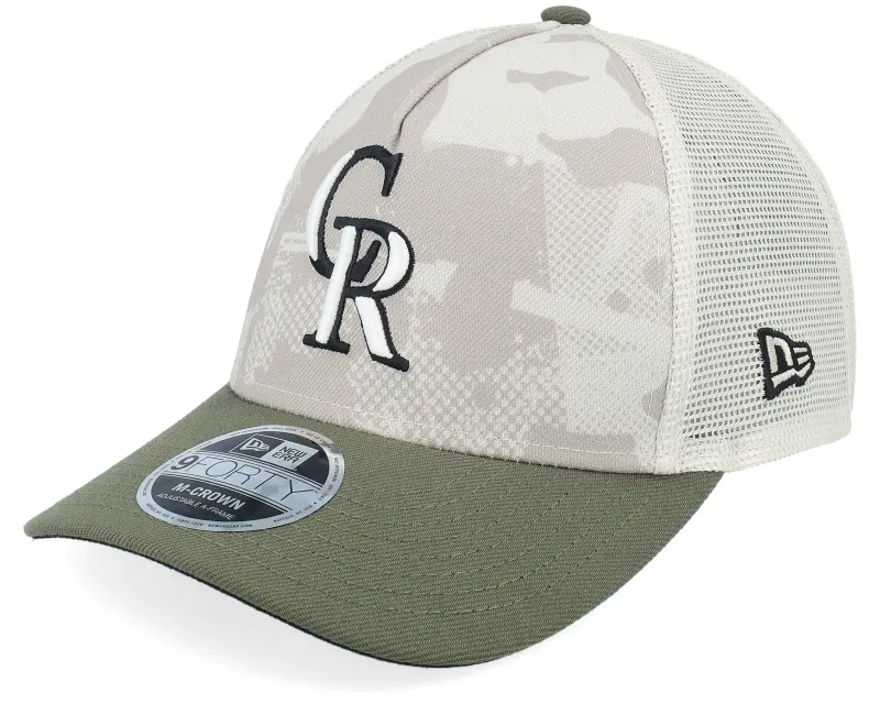 New Era Colorado Rockies MLB Armed Forces Day 9FORTY Mc Stone/Olive A-frame Trucker online