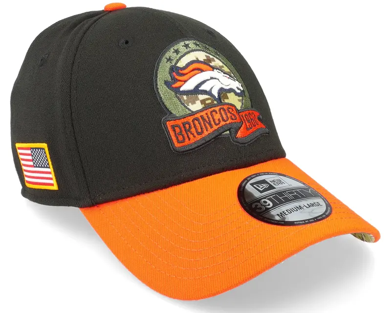 New Era Denver Broncos M 39THIRTY NFL Salute To Service 22 Black/Orange Flexfit online