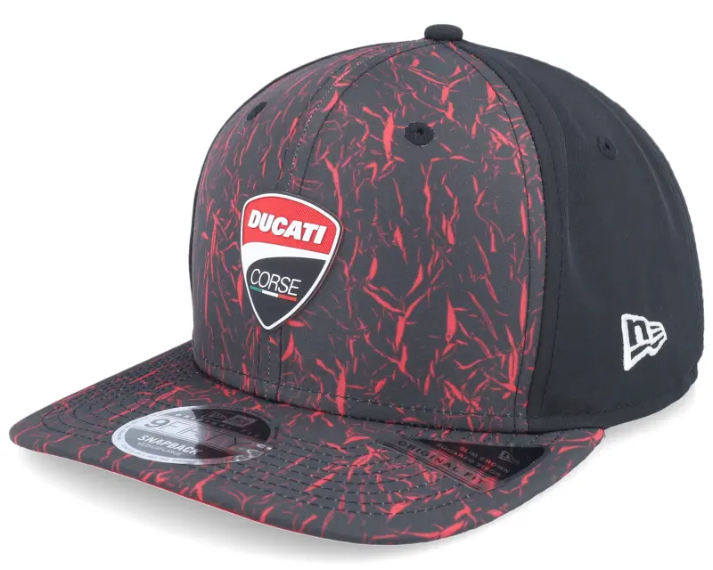 New Era Ducati Crinkle All Over Print 9FIFTY Pc Black/Scarlet Snapback online