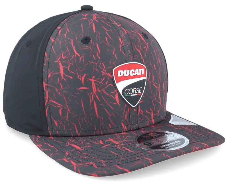 New Era Ducati Crinkle All Over Print 9FIFTY Pc Black/Scarlet Snapback online