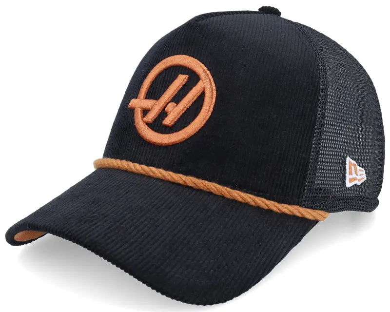 New Era Haas F1 25 Cord Black/Rust A-frame Trucker online