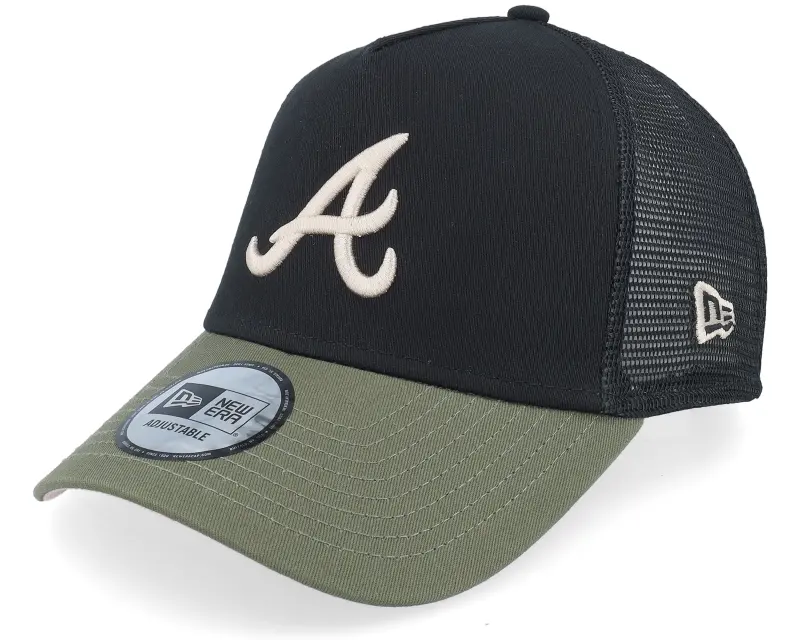 New Era Hatstore Exclusive x Atlanta Braves MLB World Series Black/Olive/Pink A-frame Trucker online