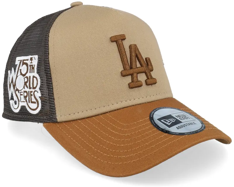 New Era Hatstore Exclusive x Los Angeles Dodgers MLB World Series Khaki/Peanut/Black Trucker online