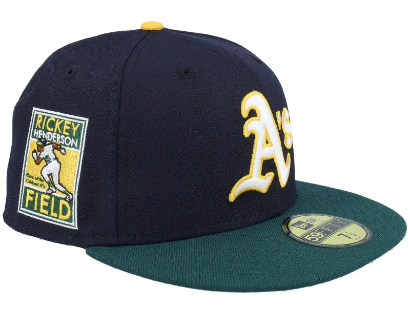 New Era Hatstore Exclusive x Oakland Athletics Rickey Henderson 59FIFTY Navy/Dark Green Fitted online