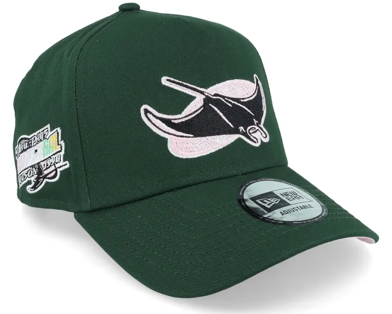 New Era Hatstore Exclusive x Tampa Bay Rays Patch 9FORTY A-Frame Dark Green/Pink Adjustable online