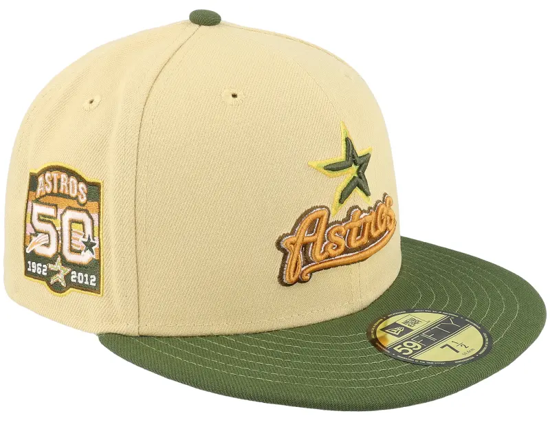 New Era Houston Astros Olive Treasure 59FIFTY Khaki/Olive Fitted online