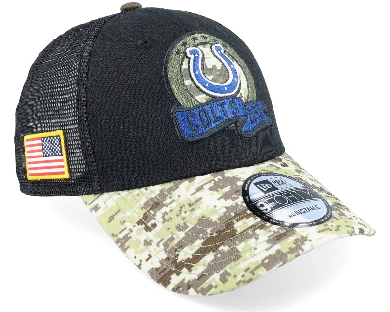 New Era Indianapolis Colts M 9FORTY NFL Salute To Service 22 Black/Camo Trucker online