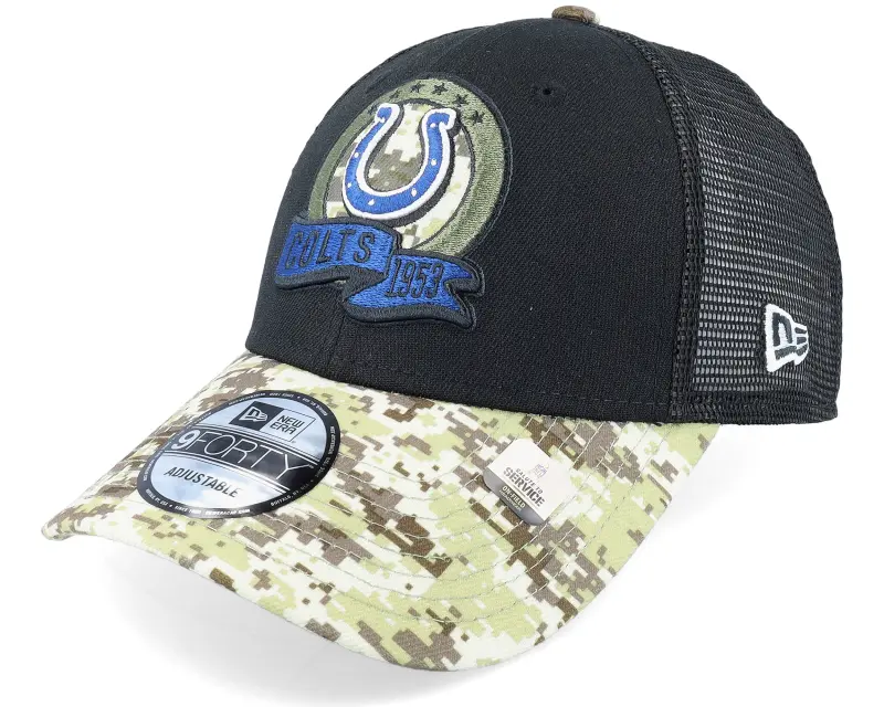 New Era Indianapolis Colts M 9FORTY NFL Salute To Service 22 Black/Camo Trucker online